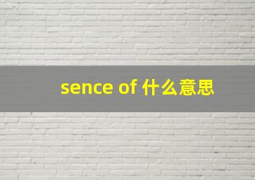 sence of 什么意思